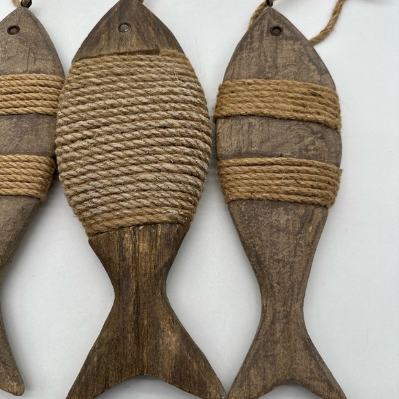 Beach Decor Wood Fish Vintage Wood Fish Decor Wall Hanging Ornament Fish S&l - Picture 2 of 6